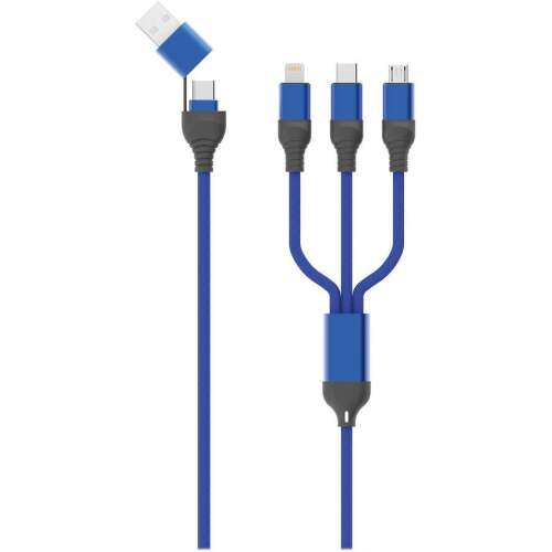 2GO 6 az 1-ben Töltőkábel - MicroUSB, Lightning, USB-C - 1,2m