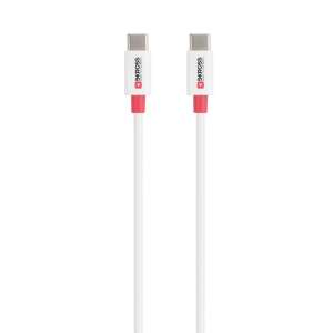 SKROSS USB-C - USB-C adatkábel, 200cm hosszú, fehér piros színben - USB kábel
