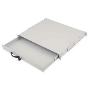 Sertar Digitus 1U cu încuietoare cu mâner, gri (DN-19 KEY-1U) - Accesorii pentru dulapuri Rack