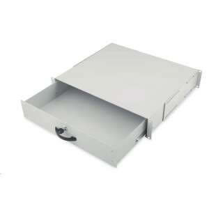 Digitus 2U abschließbare Schublade mit Griff, grau (DN-19 KEY-2U), 19 Zoll Rack-Montage - Digitus