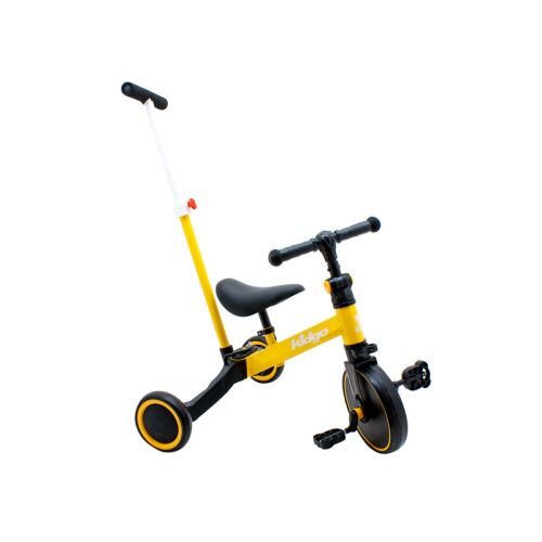 Kidgo 3-in-1 Gelbes Dreirad mit Schiebegriff
