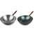 Tradicionális kínai vas wok fa nyéllel - Két wok
