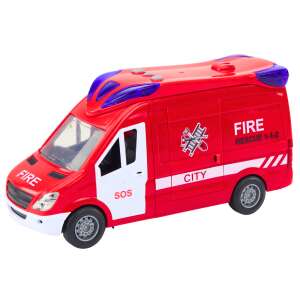 Piros Toystar City Rescue Tűzoltóautó Fényekkel és Hangokkal, játék tűzoltóautó nyíló ajtókkal, játék autó gyerekeknek - Lean Toys