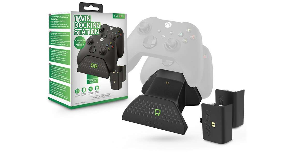 Venom Xbox 360 Venom Black Twin Docking Station Xbox Controller