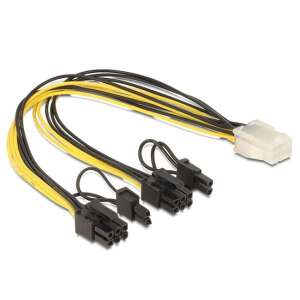 Delock Cable PCI Express power supply 6 pin female > 2 x 8 pin male 58461004 