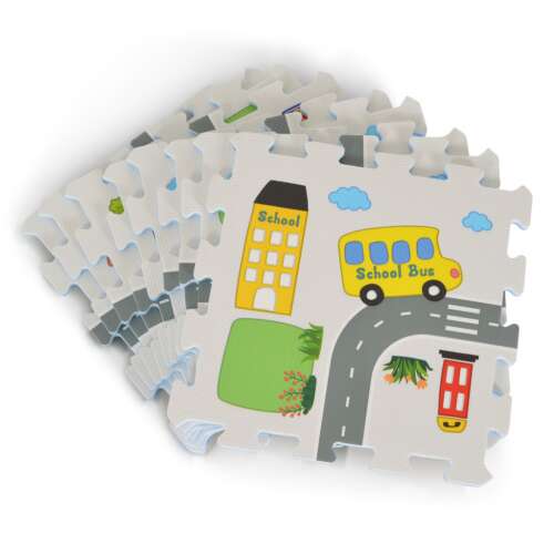 Moni Toys Autós Habjátszószőnyeg Puzzle - 8 db, 120x60cm