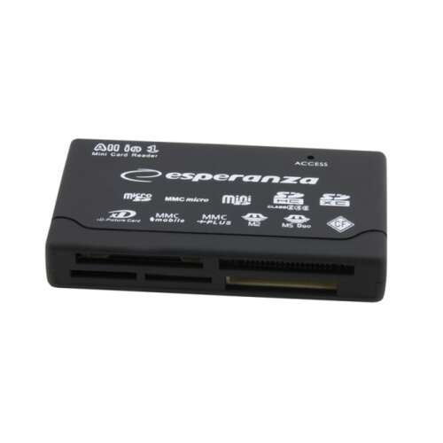Esperanza EA119 univerzális USB 2.0 kártyaolvasó, fekete