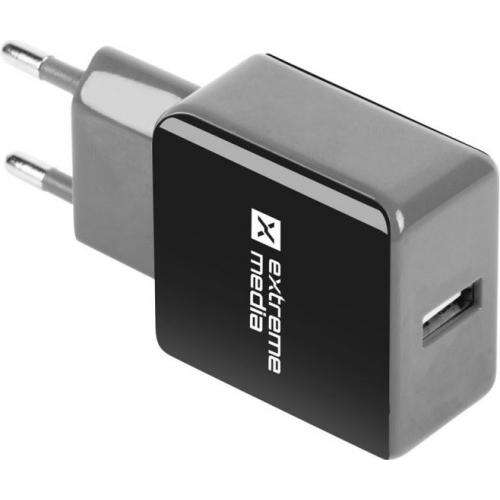Natec Extreme Media 230V->USB 5V/1,2A, 1 port, fekete/szürke univerzális USB töltő 38081897