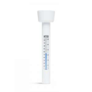 Fehér úszó medence hőmérő, Celsius és Fahrenheit fokban méri a víz hőmérsékletét - Medence kiegészítő