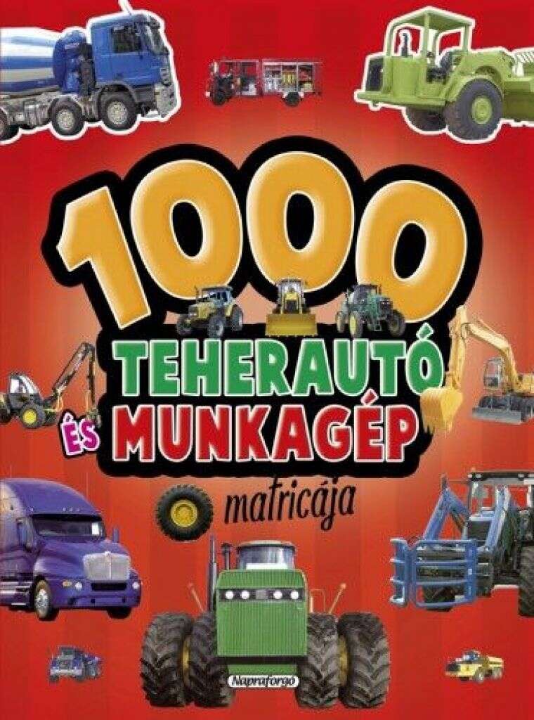 1000 teherautó és munkagép matricája - piros