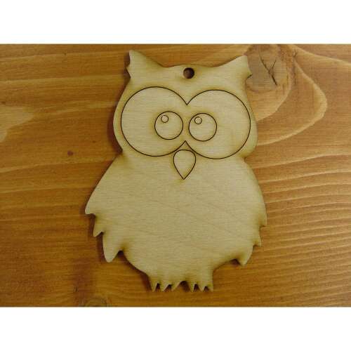 Natúr Fa Bagoly Dekoráció - 5 db - 10 cm