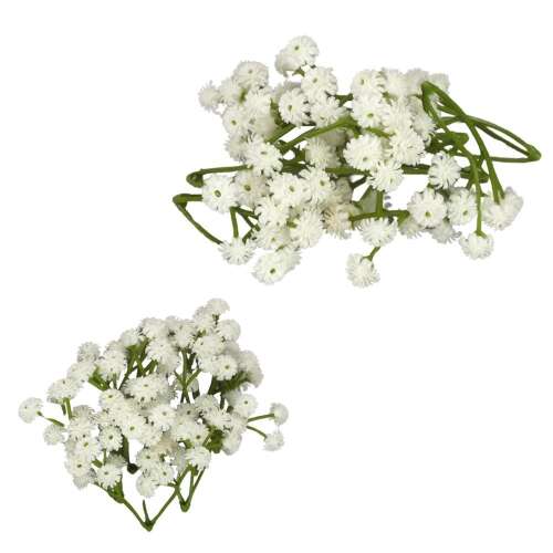 Fehér virágos rezgő pickek, 10 darab csomagban, koszorúk, asztaldíszek és esküvői dekorációk díszítéséhez