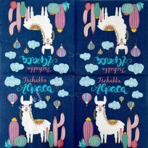 Vidám Lámás Gyerek Szalvéta - 6 db - 33x33 cm