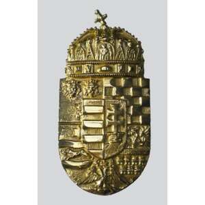 Malý maďarský erb, leštený povrch, 170 mm x 80 mm - Gomboss