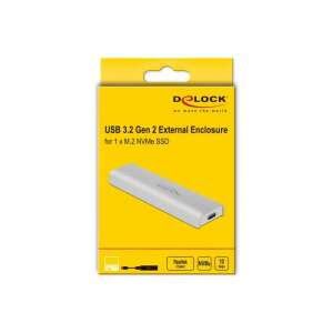 DELOCK Külső Ház M.2 NVMe PCIe SSD USB 3.2 Gen 2 Type-C female