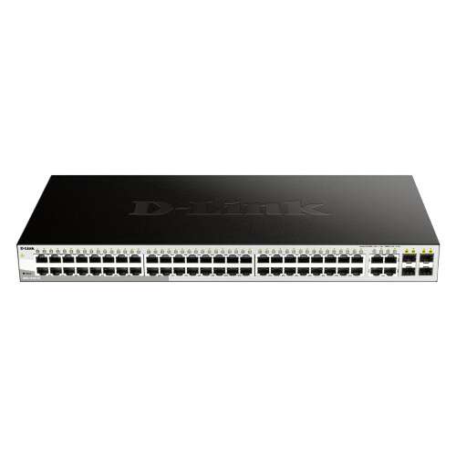 D-Link DGS-1210-52/E 48 portos 1000Mbps Gigabit Ethernet menedzselt switch 4 SFP porttal