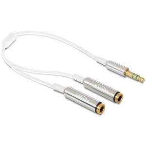 Delock Cable Audio Stereo jack male 3.5 mm>2xStereo jack female 3 pin 25cm,white 58245978 
