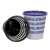 Donau 12 liter plastic trash can in black, white and blue colors with grid design