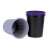 Donau 14 liter grey plastic trash can, black trash can with purple lid