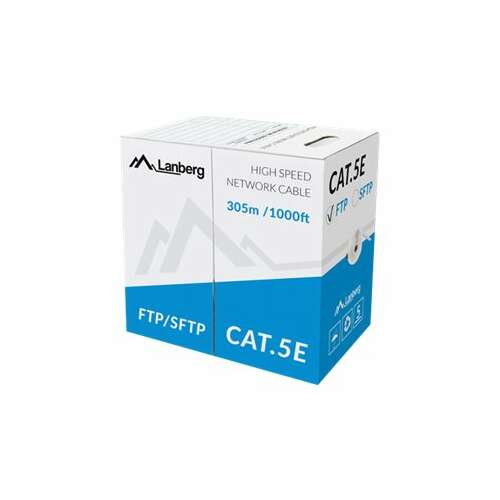 Cablu de rețea FTP Cat. 5e Lanberg LCF5-11CU-0305-S, 305m, gri
