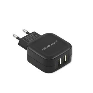 Qoltec 50185 12W Czarna Ładowarka Sieciowa USB - Karta sieciowa