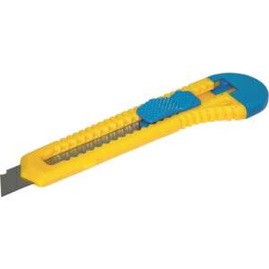 DONAU 18mm universal cutter, yellow and blue, retractable blade - Hand tool
