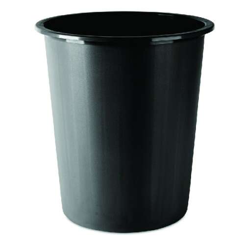 Donau 14 liter black plastic trash can
