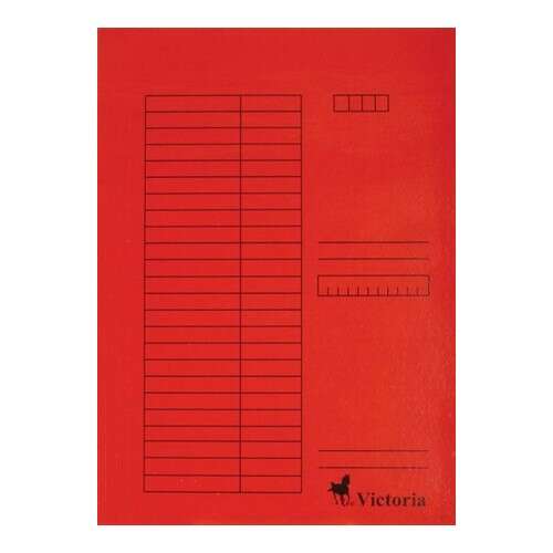 Red A4 cardboard folder with ties, Victoria Office brand