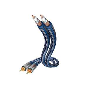 Inakustik 0040405 5 méteres kék és ezüst RCA audio kábel - RCA kábel