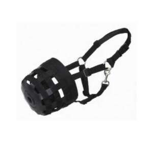 HB Ló Legelő Szájkosár, fekete, állítható, tépőzárral - Szájkosár