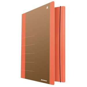 DONAU Life A4 elastic folder, neon orange, cardboard, with rubber band - Elastic folder