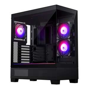 Obudowa komputera Phanteks XT View Tower Fekete, czarna, boczny panel ze szkła hartowanego, podświetlenie RGB - Phanteks