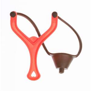 Jaxon 5-25m-es katapult, piros rugós hajítógép barna gumiszalaggal - Csúzli & etetőrakéta