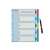 Esselte A4+ maxi 1-5 prepisovaľný laminovaný kartónový register, modrý s farebnými záložkami, používaný na písanie
