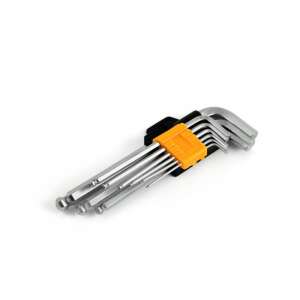 9 darabos hosszú imbuszkulcs készlet, 230 mm, golyós végű - AMiO