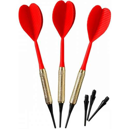 Best Sport piros műanyag darts, 3 db, biztonságos elektronikus darts táblákhoz