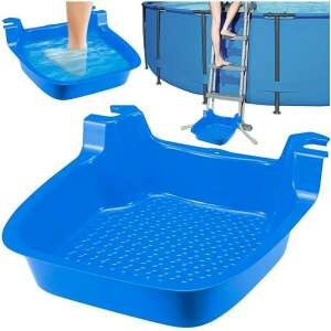 Kék műanyag medence lábmosó, lábmosó a medencéhez, lábtisztító állomás, medence kiegészítő - Medence lábmosó