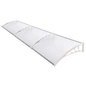 BipiLine műanyag előtető, 300x90 cm, fehér, áttetsző polikarbonát lapokkal - BipiLine