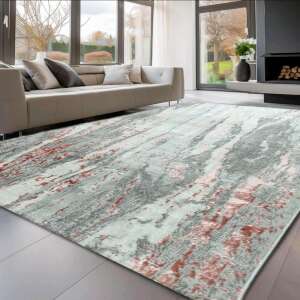 Den. Sunset szürke és rózsaszín modern szőnyeg nappali környezetben - Lakástextil