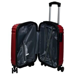 Open Paulo Bordo cabin suitcase, hard shell, 41x30x20cm, showing interior - Dressing Accessory