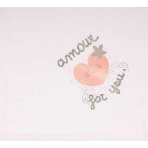 Textil tetra pelenka szivecskés mintával, 70x70cm - Textil pelenka