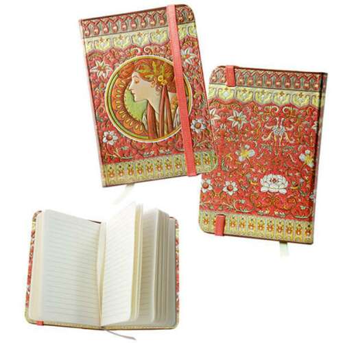 Mucha Stílusú Notesz - Vonalas - 14 cm