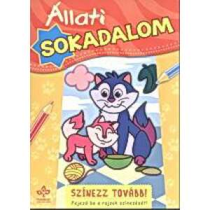 Állati sokadalom színezőkönyv gyerekeknek, egy macskával és egy rókával - Gardena