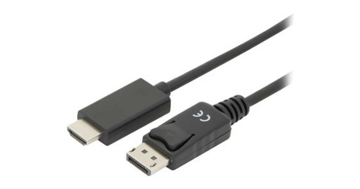 ASM AK-340303-020-S Cable DisplayPort 1.2 w/interlock 4K 60Hz UHD Type DP/HDMI A M/M black 2m 102851614