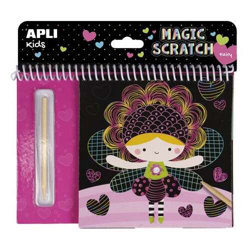 APLI Magic Scratch Fairies varázsfüzet tündér mintákkal