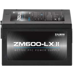 Zalman ZM600-LXII tápegység 600 W 20+4 pin ATX ATX Fekete 91121221 