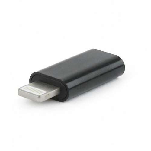 Gembird Lightning - USB Type-C adapter, fekete