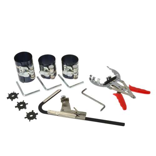 Geko G02623 dugattyúgyűrű fogó készlet, 12 darabos, beleértve a dugattyúgyűrű fogókat, a dugattyúhorony tisztító eszközt és a pengéket - Geko