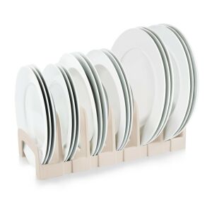 Tescoma FlexiSPACE Plate Rack Extender in use with plates - Dish Rack