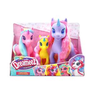 Dreameez Unikornis Kollekció, 3 db unikornis figurából álló szett, rózsaszín, lila, sárga, hosszú hajjal, gyerekeknek - Dreameez